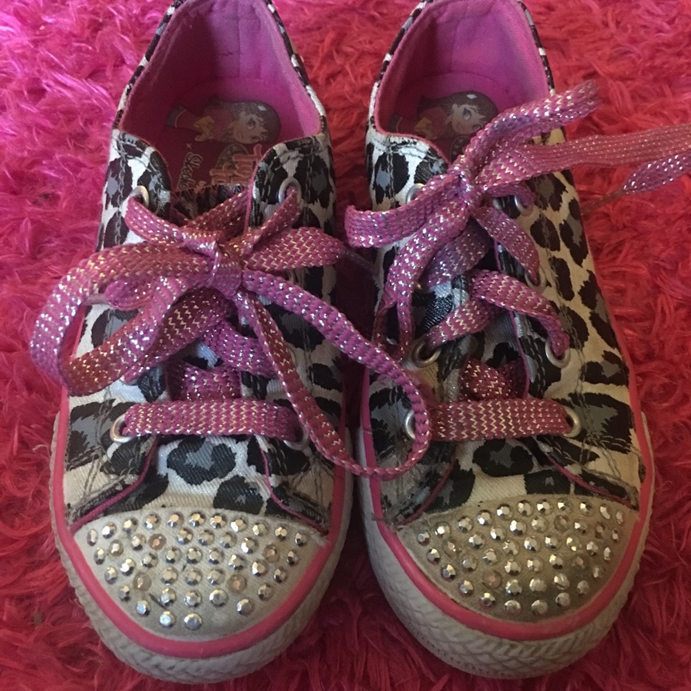 Skechers twinkletoes. Size 12. Leopard and pink.